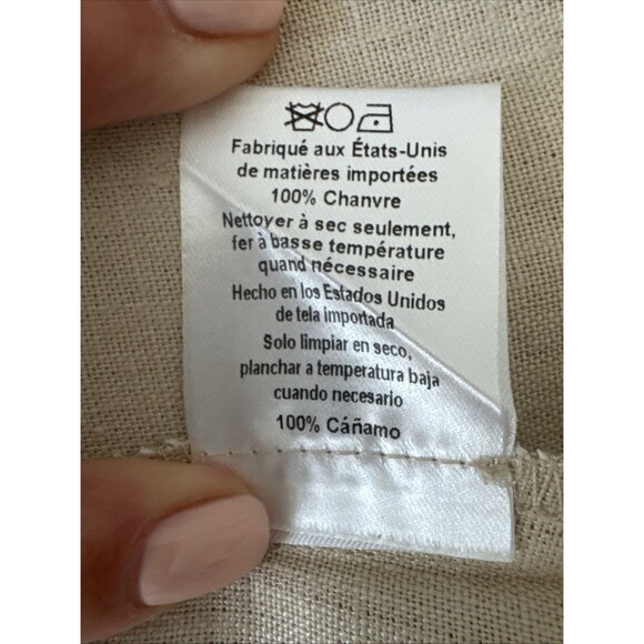 Mara Hoffman Size 4 100% Hemp Maxi Beige Dress Tie Front USA Made - Picture 15 of 16